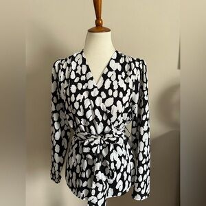Animal Print Wrap Top